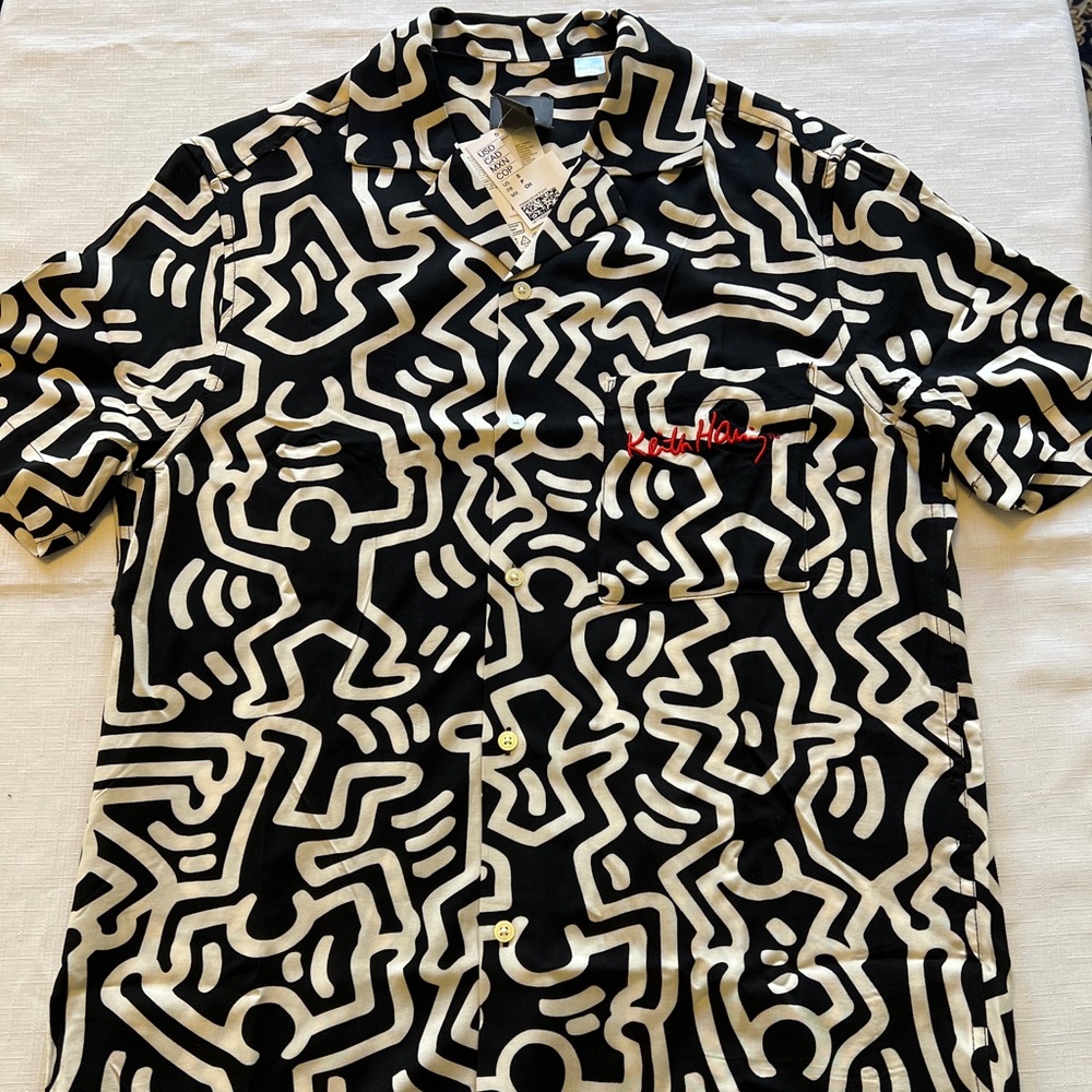 KEITH HARING Button Down short sleeve shirts XS,S, M, L, XL,XXL New With Tag NWT
